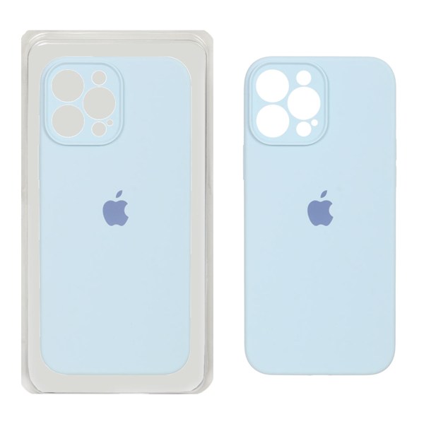 قاب سیلیکونی پاک کنی محافظ لنزدار اورجینال Apple iPhone 13 Pro Max - آبی آسمانی (پک اصلی)