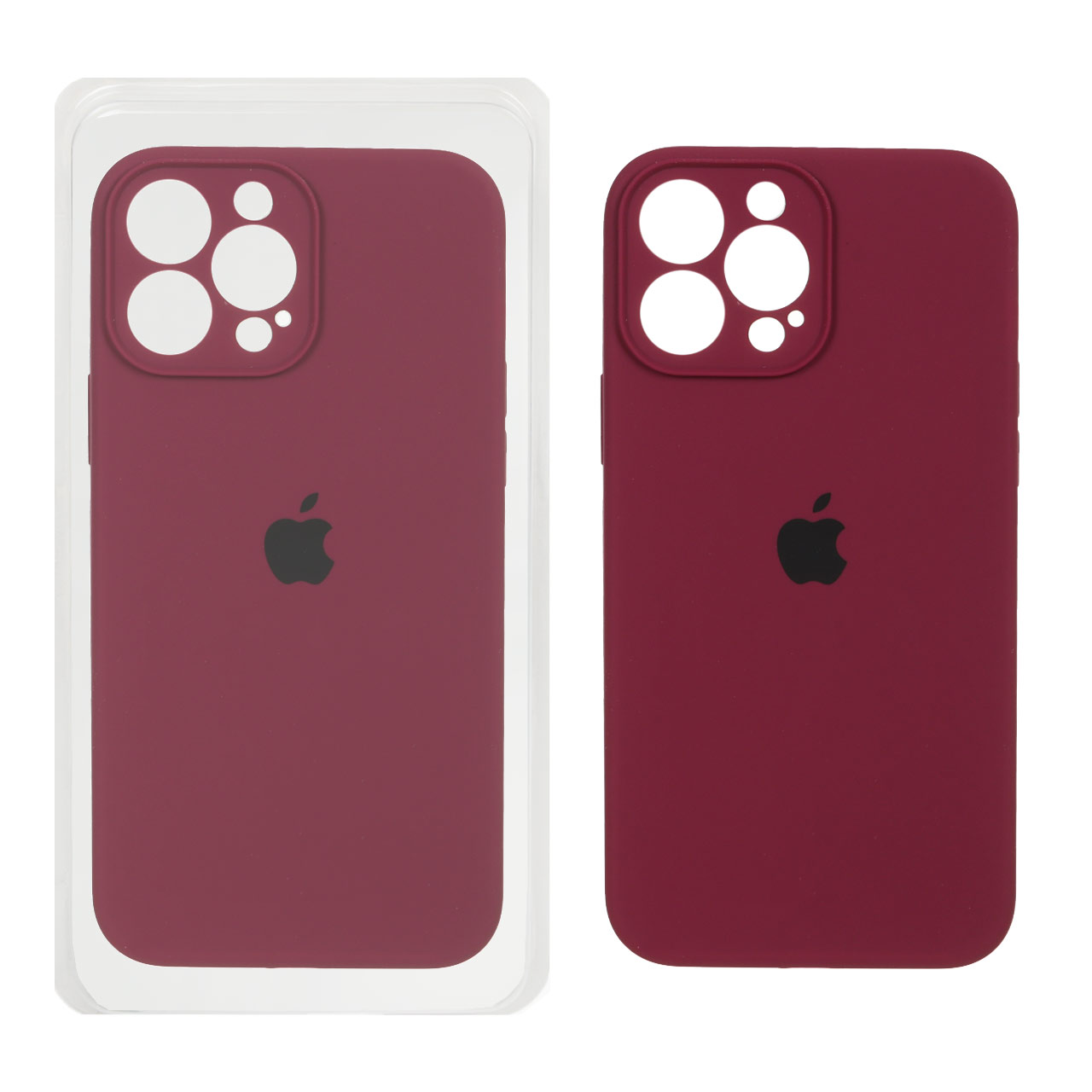 قاب سیلیکونی پاک کنی محافظ لنزدار اورجینال Apple iPhone 13 Pro Max - زرشکی (پک اصلی)