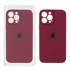 قاب سیلیکونی پاک کنی محافظ لنزدار اورجینال Apple iPhone 13 Pro Max - زرشکی (پک اصلی)