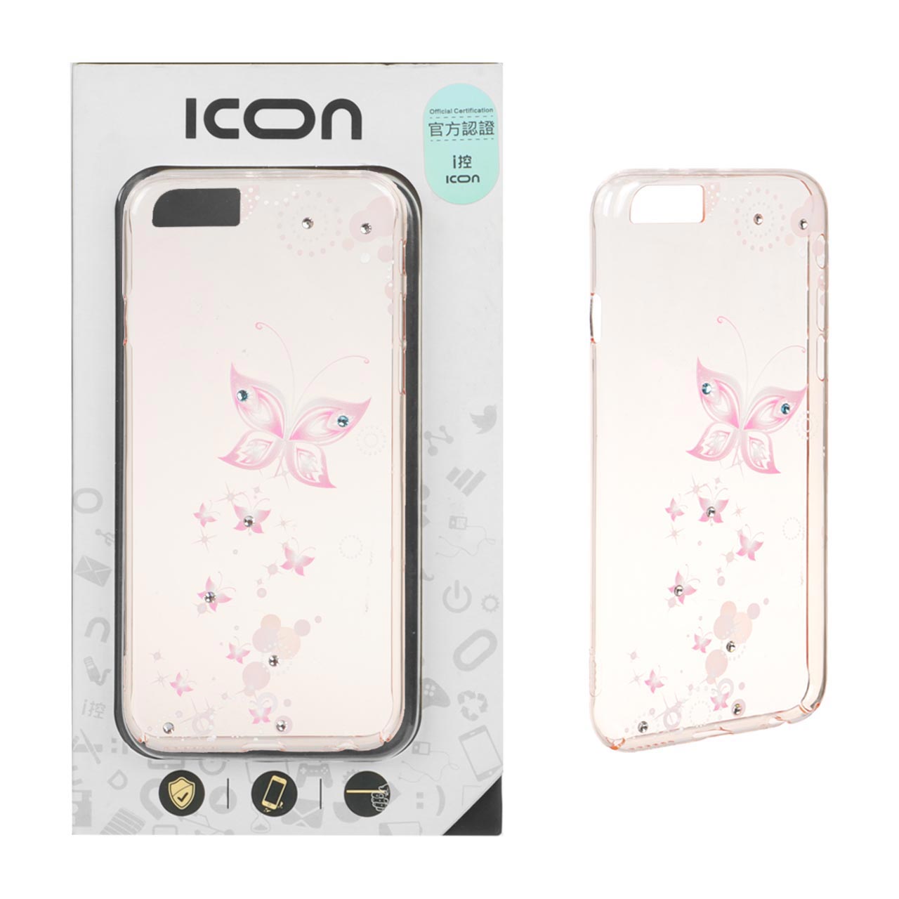 قاب ICON JOY نگین دار Apple iPhone 6 / iPhone 6s - طرح 3 (پک دار)