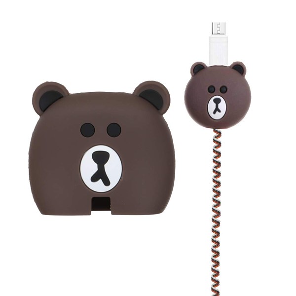 ست سیلیکونی عروسکی محافظ کابل و شارژر سامسونگ 25 وات 3 پین - طرح 12