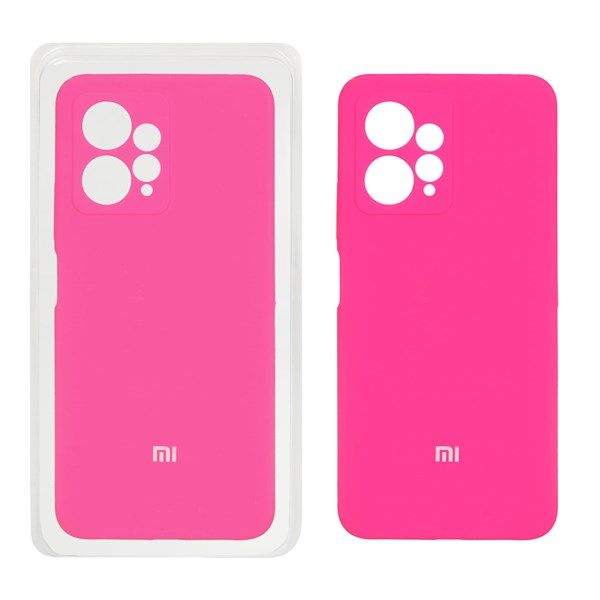 قاب سیلیکونی پاک کنی محافظ لنزدار اورجینال Xiaomi Redmi Note 12 4G - صورتی فانتزی (پک اصلی)