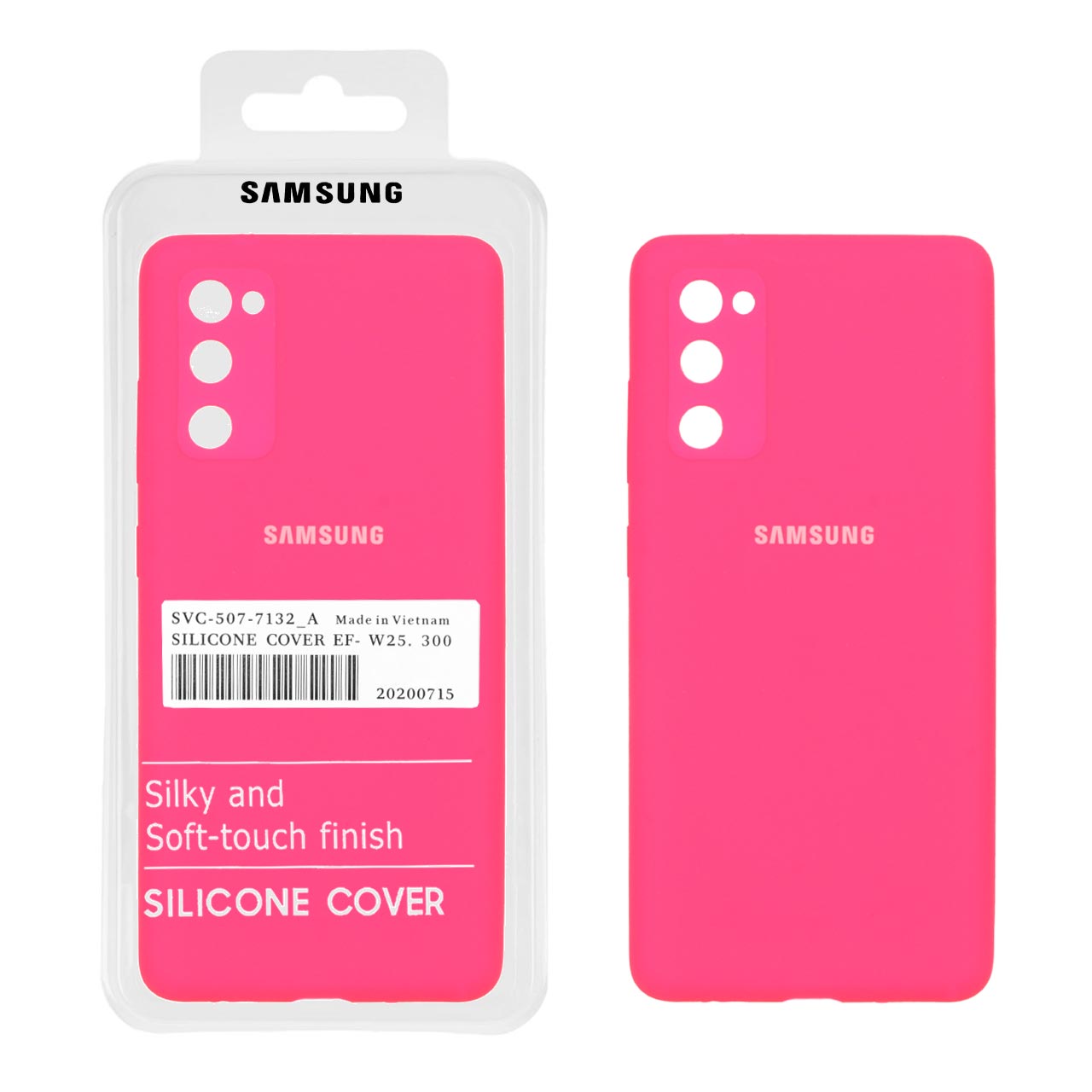 قاب سیلیکونی پاک کنی اورجینال درجه یک Samsung Galaxy S20 FE - صورتی فانتزی (پک دار)