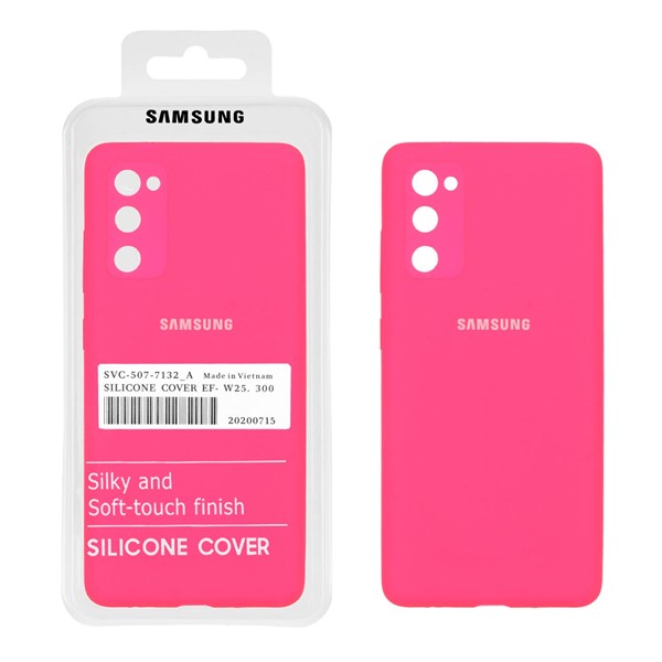 قاب سیلیکونی پاک کنی اورجینال درجه یک Samsung Galaxy S20 FE - صورتی فانتزی (پک دار)