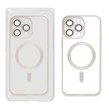 قاب اورجینال الکترواستاتیک Magsafe لنز گلس دار Apple iPhone 15 Pro Max - نقره ای (پک دار)