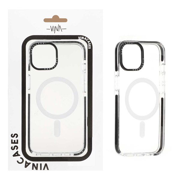 قاب اورجینال Vina شفاف Magsafe مدل Apple iPhone 13 / iPhone 14 - مشکی (پک دار) - VIN