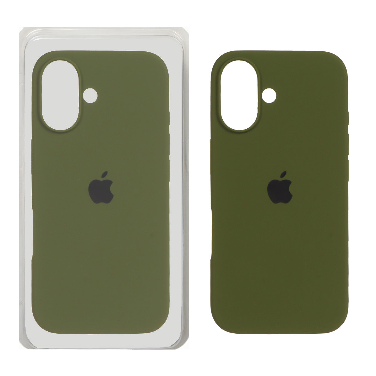 قاب سیلیکونی پاک کنی اورجینال Apple iPhone 16 - سبز زیتونی (پک اصلی)