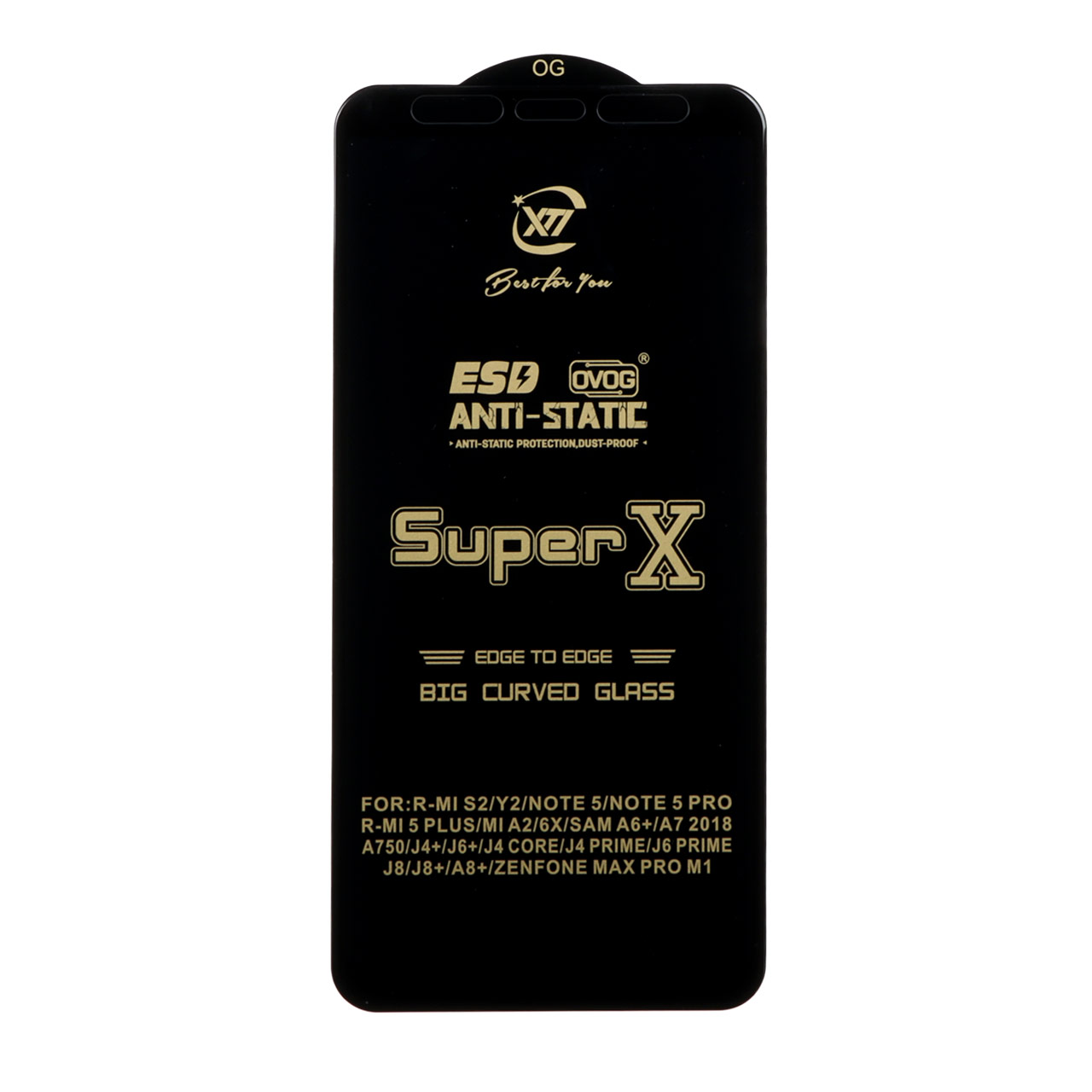 محافظ صفحه نمایش آنتی استاتیک Full Cover Super X مدل Samsung A750 / J4 Plus / J6 Plus / J4 Core / A7 2018 - مشکی (بدون پک)