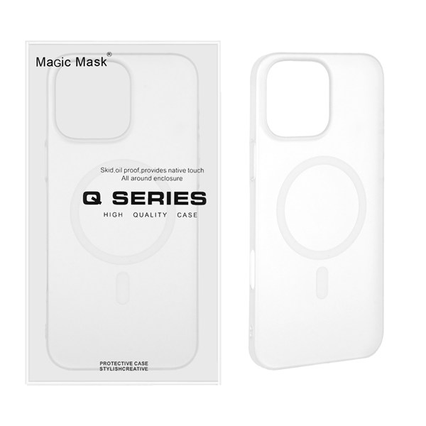 قاب اورجینال Magic Mask مات Magsafe مدل Apple iPhone 16 Pro Max - سفید (پک دار)