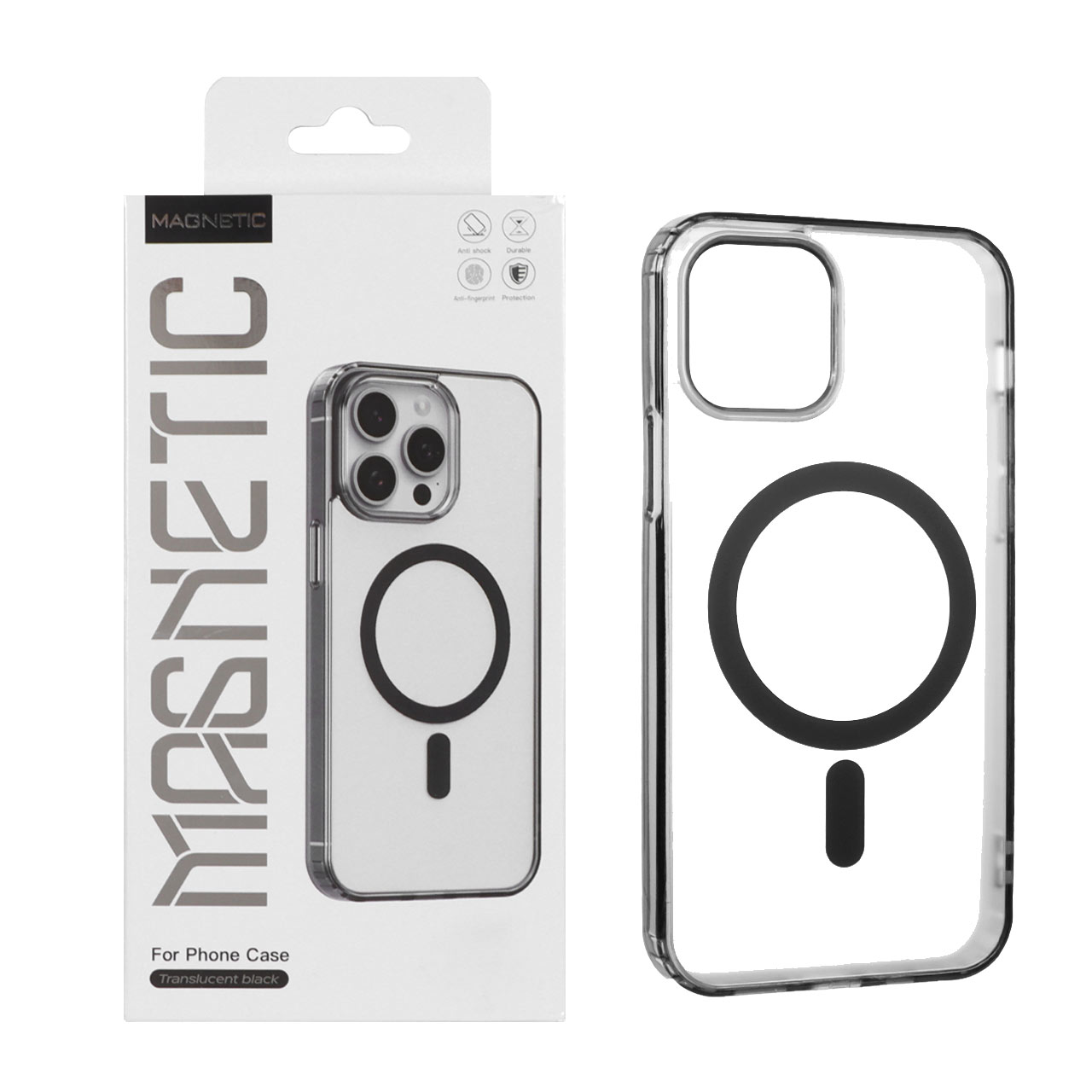 قاب اورجینال Magnetic Magsafe دور ژله ای Apple iPhone 12 / iPhone 12 Pro - مشکی (پک دار)