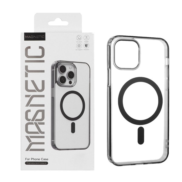 قاب اورجینال Magnetic Magsafe دور ژله ای Apple iPhone 12 / iPhone 12 Pro - مشکی (پک دار)