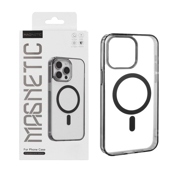 قاب اورجینال Magnetic Magsafe دور ژله ای Apple iPhone 15 Pro Max - مشکی (پک دار)
