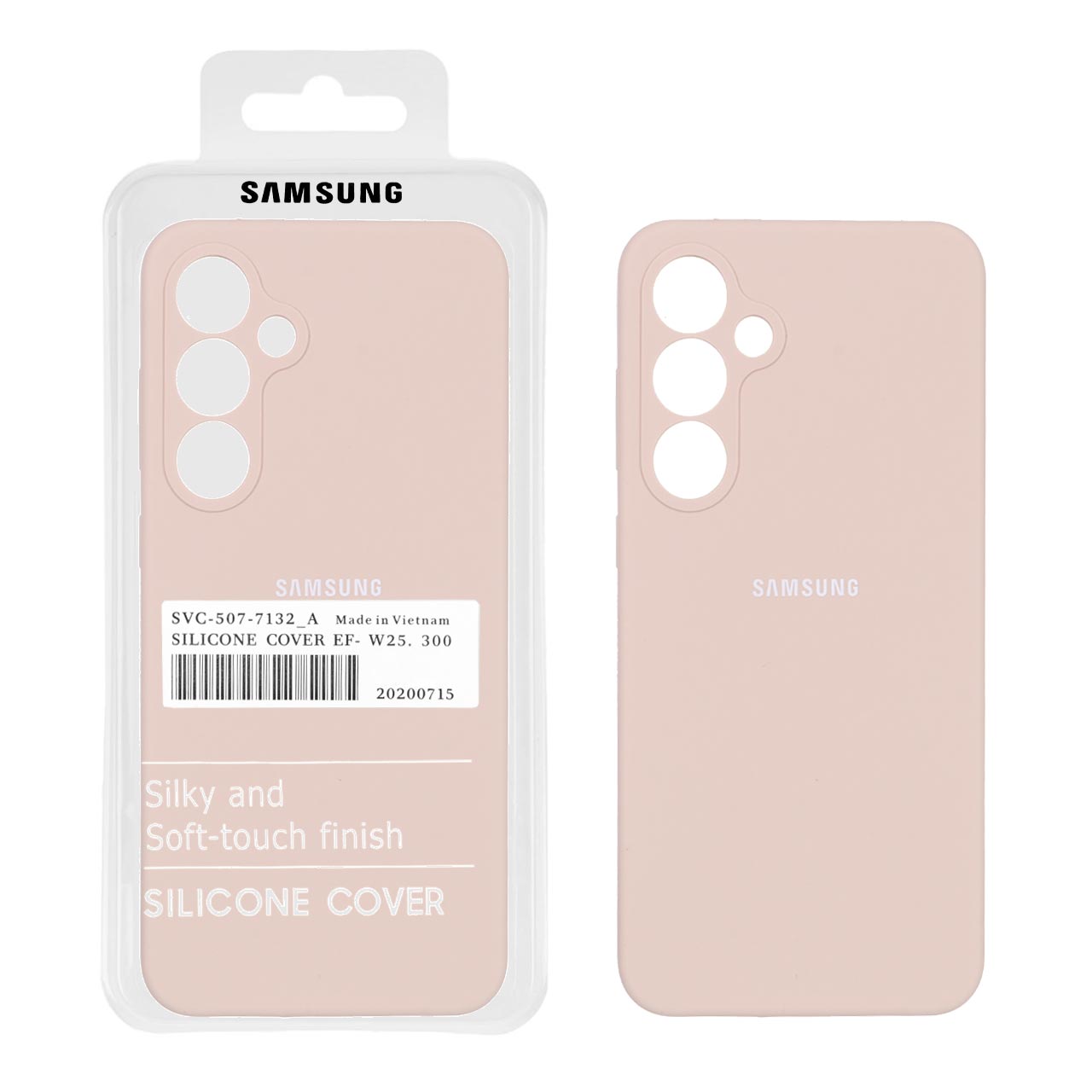 قاب سیلیکونی پاک کنی اورجینال درجه یک Samsung Galaxy S24 FE - کرم نارنجی (پک دار)