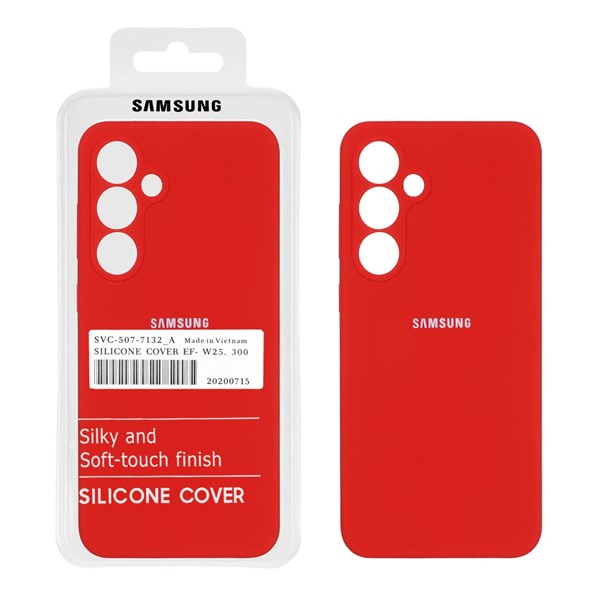 قاب سیلیکونی پاک کنی اورجینال درجه یک Samsung Galaxy S24 FE - قرمز (پک دار)