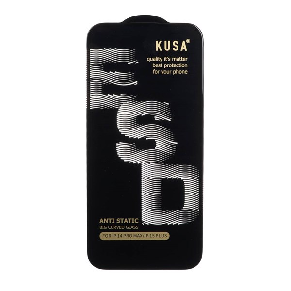 محافظ صفحه نمایش شیشه ای Full Cover Kusa Anti Static ESD مدل Apple iPhone 14 Pro Max