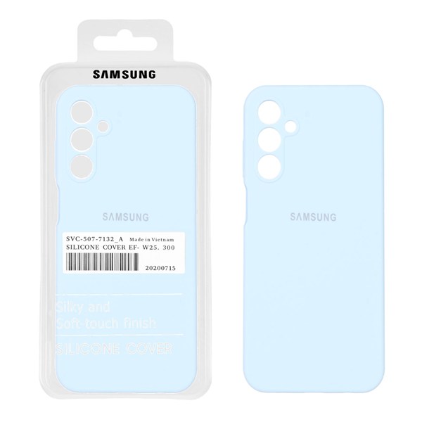 قاب سیلیکونی پاک کنی اورجینال درجه یک Samsung Galaxy A15 - آبی آسمانی (پک دار)