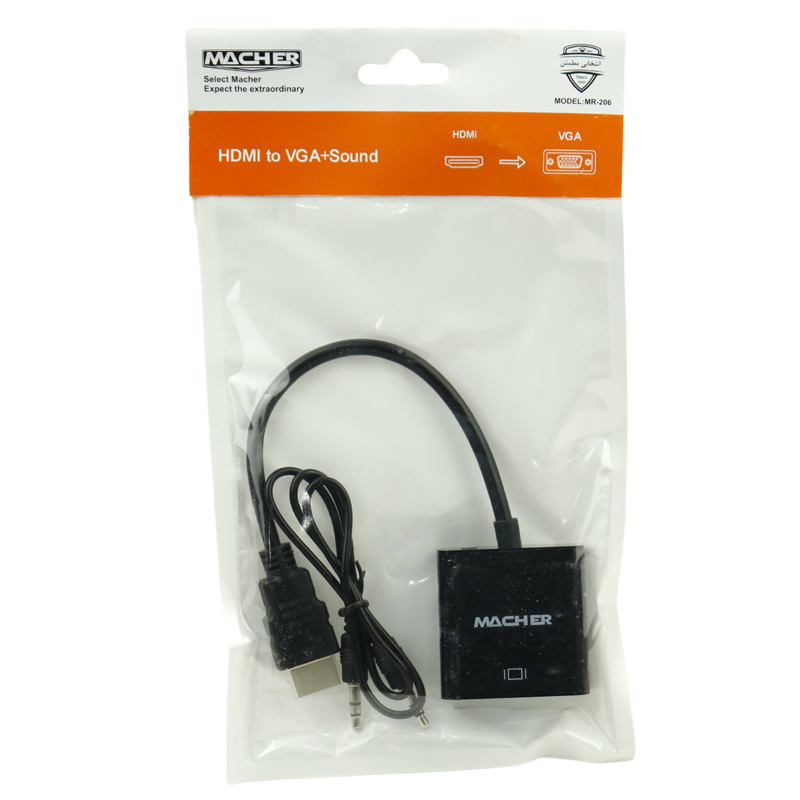 تبدیل HDMI به VGA مچر MR-206 + کابل صدا