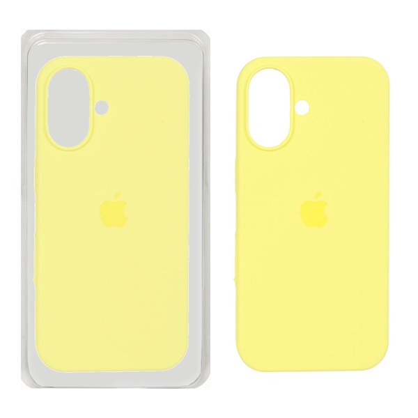 قاب سیلیکونی پاک کنی اورجینال Apple iPhone 16 - لیمویی (پک اصلی )