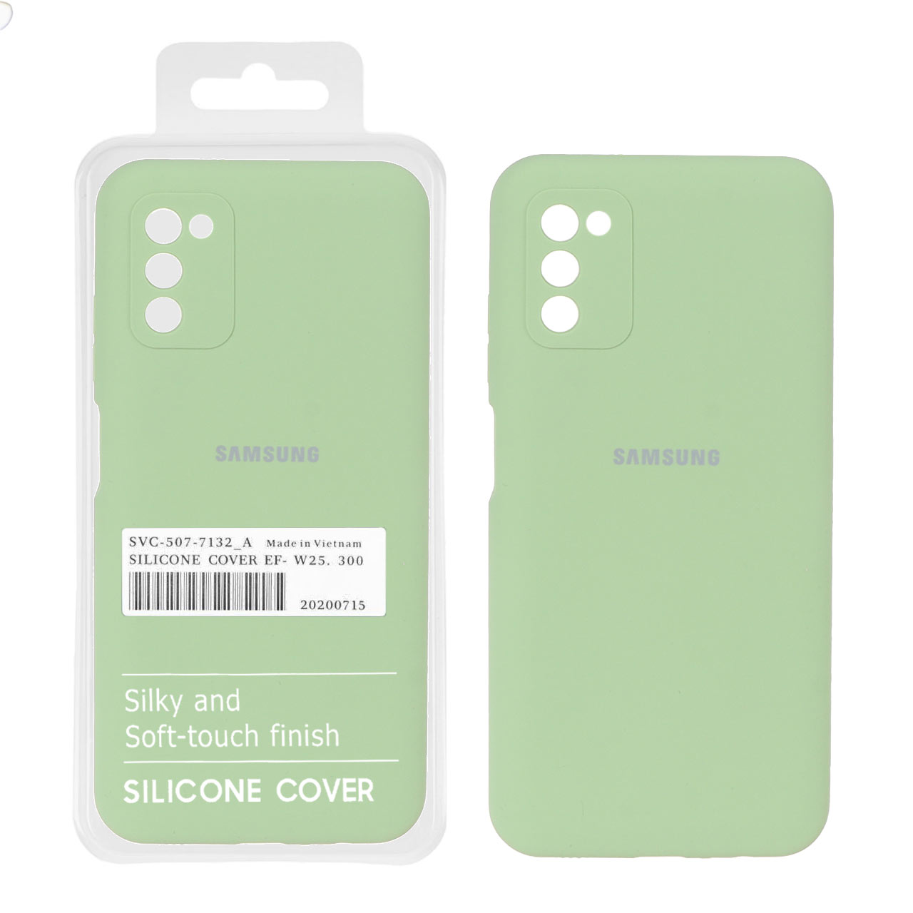 قاب سیلیکونی پاک کنی اورجینال درجه یک Samsung Galaxy A03s / A02s - سبز مغز پسته ای (پک دار)