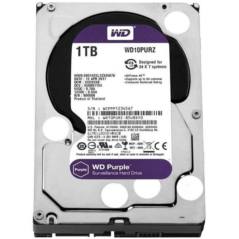 هارد اینترنال وسترن دیجیتال Western Digital Purple 1TB WD10PURZ