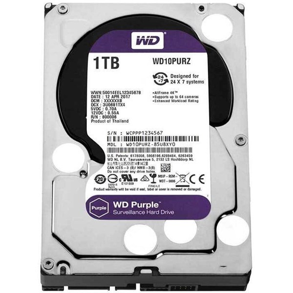 هارد اینترنال وسترن دیجیتال Western Digital Purple 1TB WD10PURZ