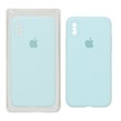 قاب سیلیکونی پاک کنی محافظ لنزدار اورجینال Apple iPhone X / iPhone XS - سبزآبی (پک اصلی)