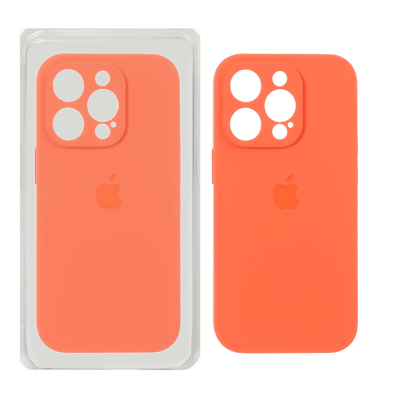 قاب سیلیکونی پاک کنی محافظ لنزدار اورجینال Apple iPhone 14 Pro - نارنجی (پک اصلی)