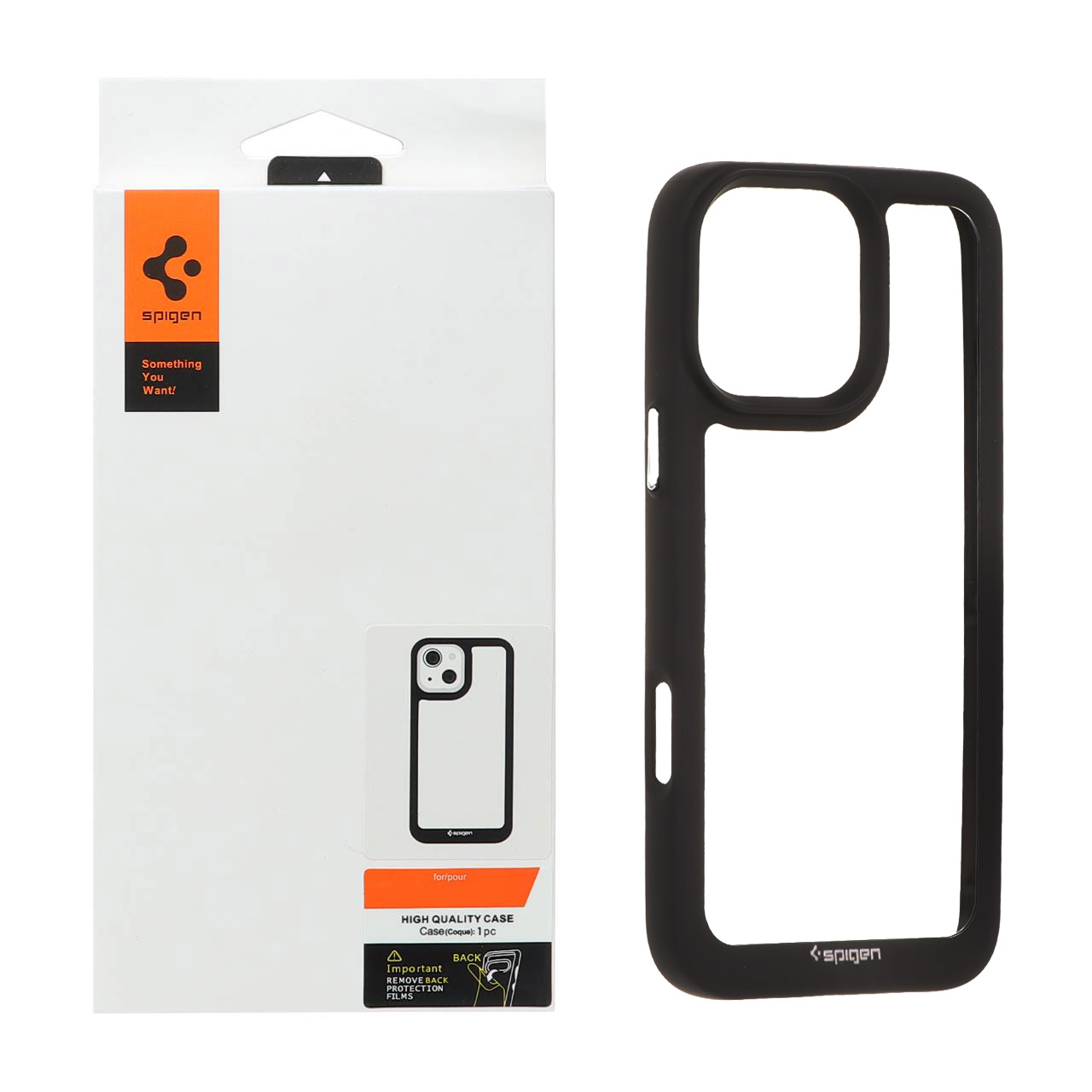 قاب اورجینال Spigen مدل Apple iPhone 16 Pro Max - شفاف مشکی