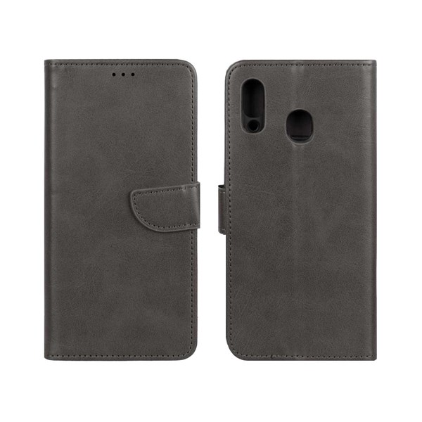 کیف چرمی موبایل مگنتی Samsung Galaxy A30 / A20 - خاکستری