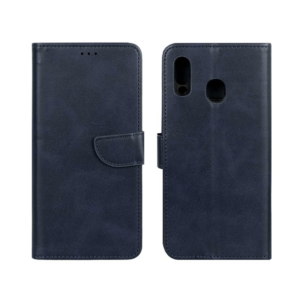 کیف چرمی موبایل مگنتی Samsung Galaxy A30 / A20 - سرمه ای