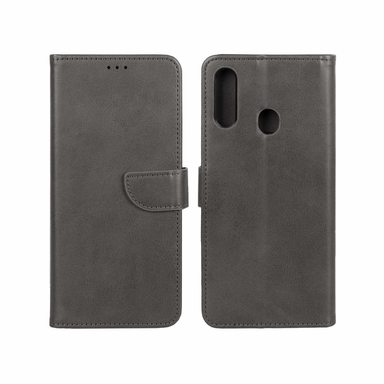 کیف چرمی موبایل مگنتی Samsung Galaxy A20s - خاکستری