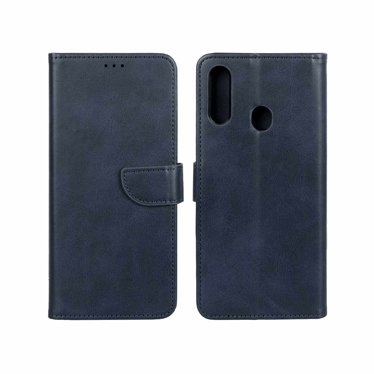 کیف چرمی موبایل مگنتی Samsung Galaxy A20s - سرمه ای