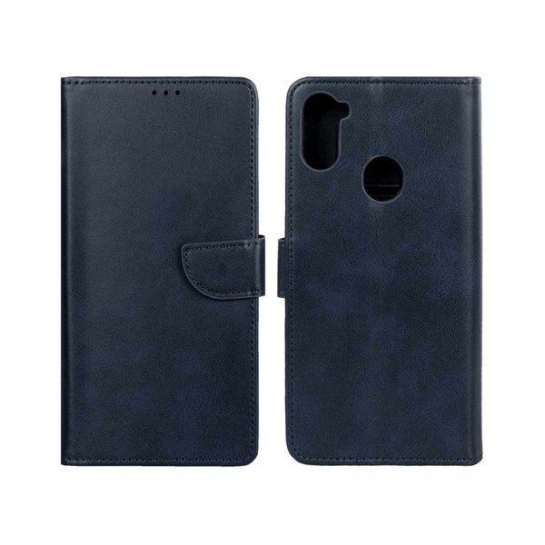 کیف چرمی موبایل مگنتی Samsung Galaxy A11 / M11 - سرمه ای