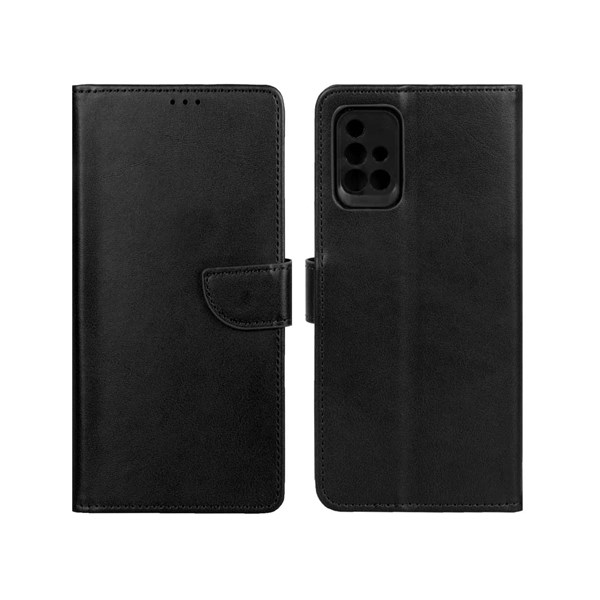 کیف چرمی موبایل مگنتی محافظ لنزدار Samsung Galaxy A71 - مشکی