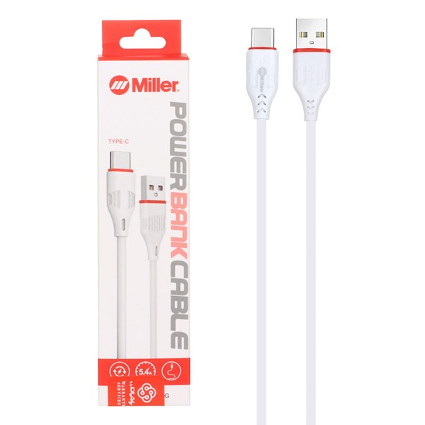 کابل شارژ فست پاوربانک Miller Type-C مدل CA-1443 - سفید (گارانتی پارتیان پایا)