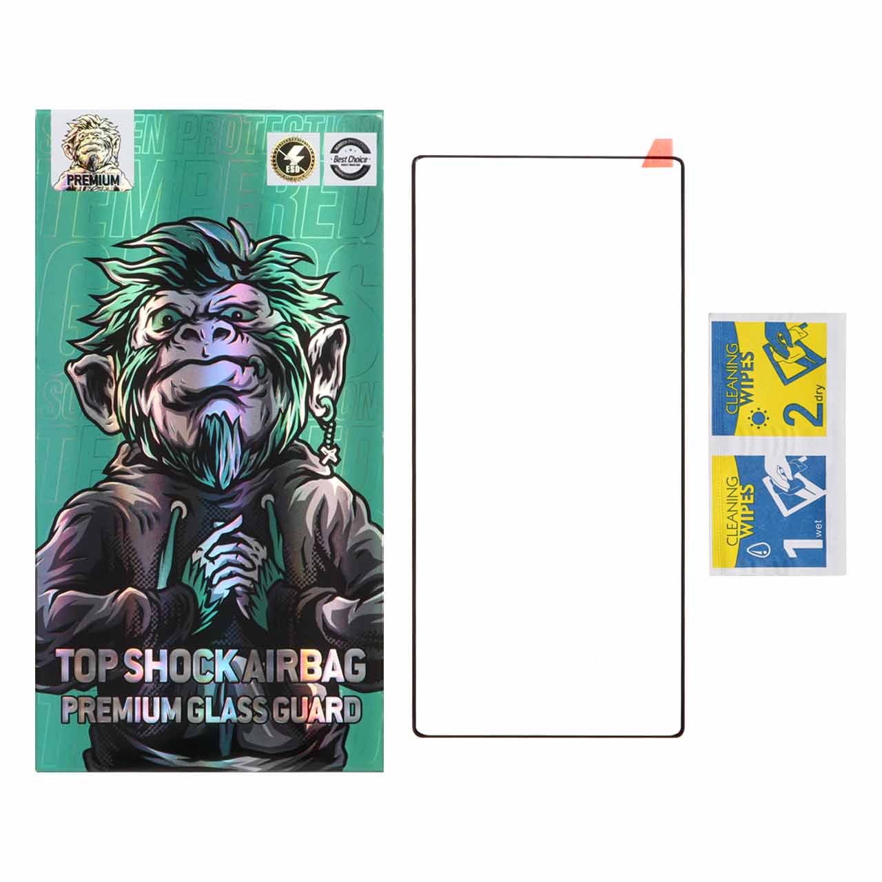 محافظ صفحه نمایش شیشه ای خم فول چسب Full Cover Top Shock درجه یک مدل Samsung Galaxy Note 10 Plus - (پک دار)