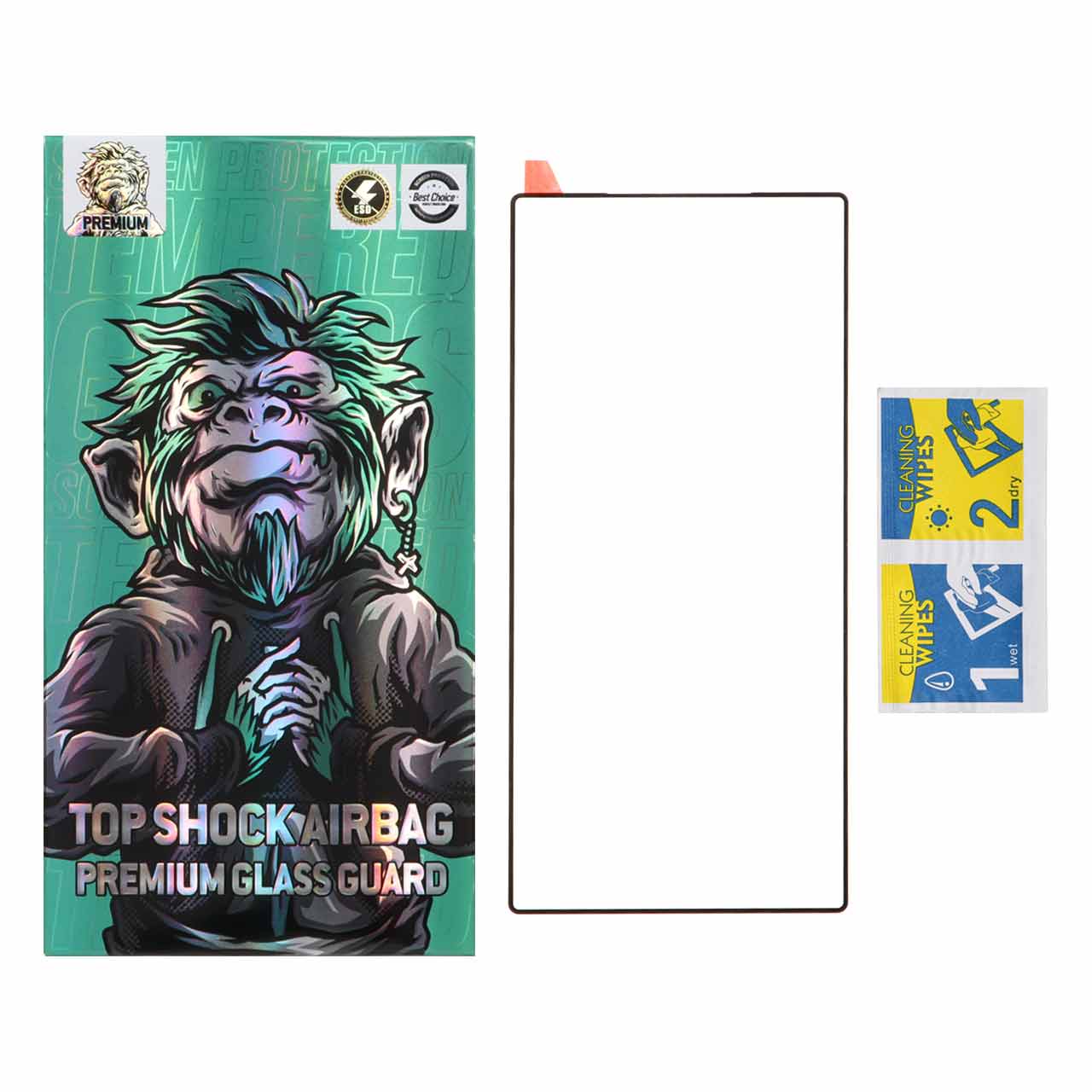 محافظ صفحه نمایش شیشه ای خم فول چسب Full Cover Top Shock درجه یک مدل Samsung Galaxy S24 Ultra - (پک دار)