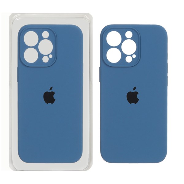 قاب سیلیکونی پاک کنی محافظ لنزدار اورجینال Apple iPhone 13 Pro - آبی تیره ( پک اصلی)