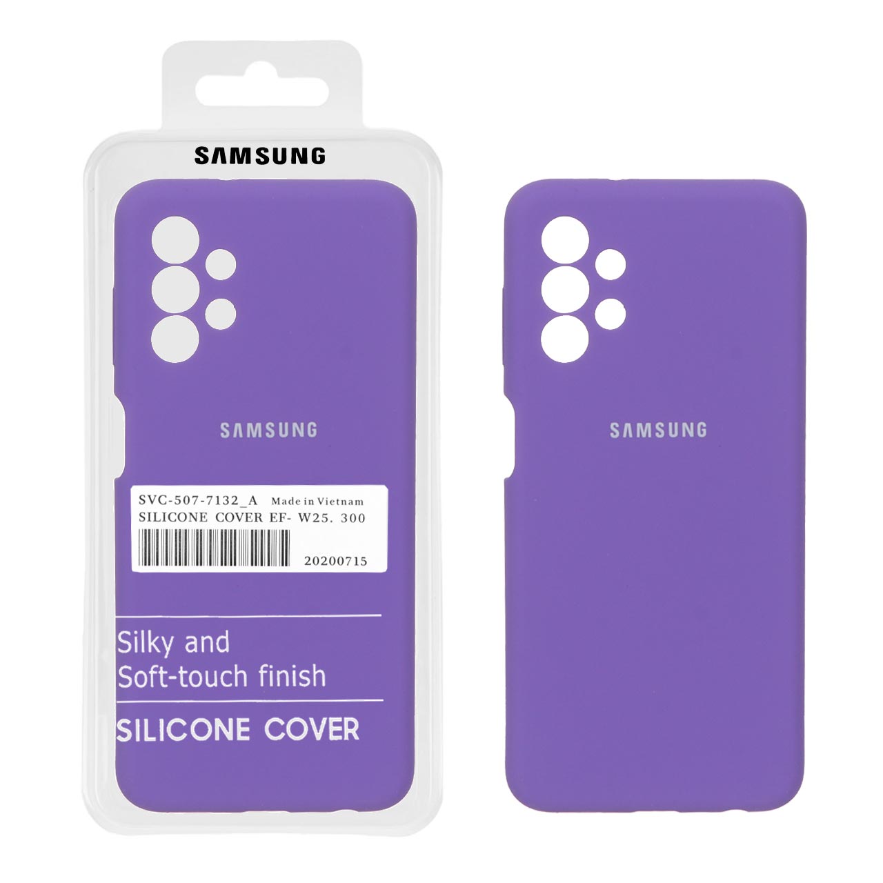 قاب سیلیکونی پاک کنی اورجینال درجه یک Samsung Galaxy A13 4G - بنفش (پک دار)
