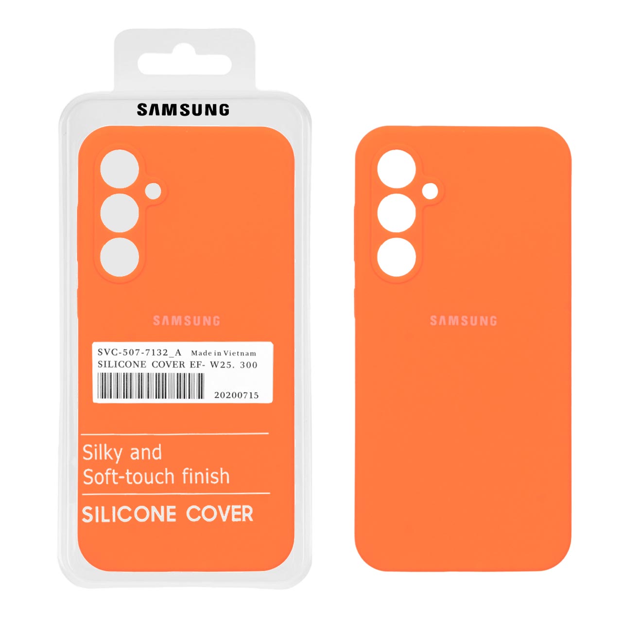 قاب سیلیکونی پاک کنی اورجینال درجه یک Samsung Galaxy S23 FE - نارنجی (پک دار)