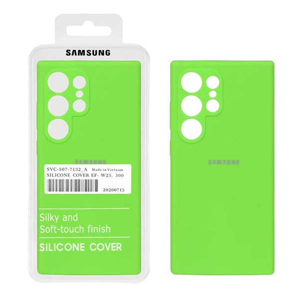 قاب سیلیکونی پاک کنی اورجینال درجه یک Samsung Galaxy S24 Ultra - سبز (پک دار)