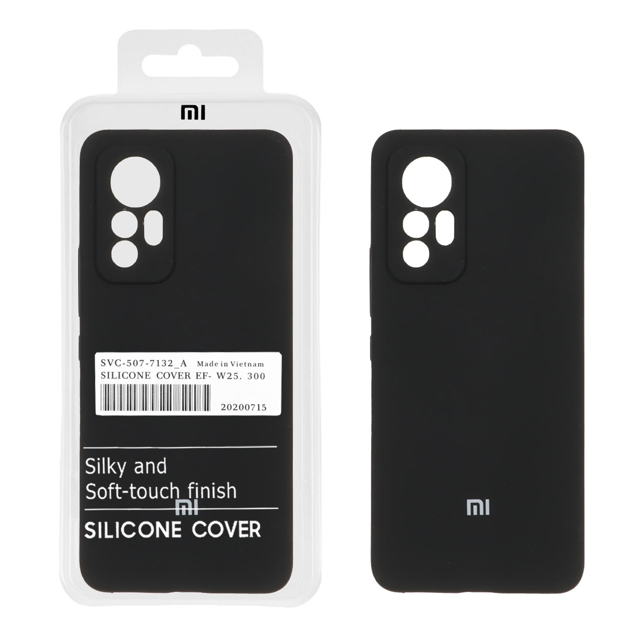 قاب سیلیکونی پاک کنی اورجینال درجه یک Xiaomi Mi 12 Lite - مشکی (پک دار)