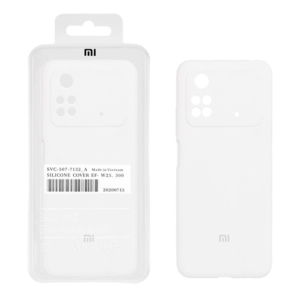 قاب سیلیکونی پاک کنی اورجینال درجه یک Xiaomi Poco M4 Pro 4G - سفید (پک دار)