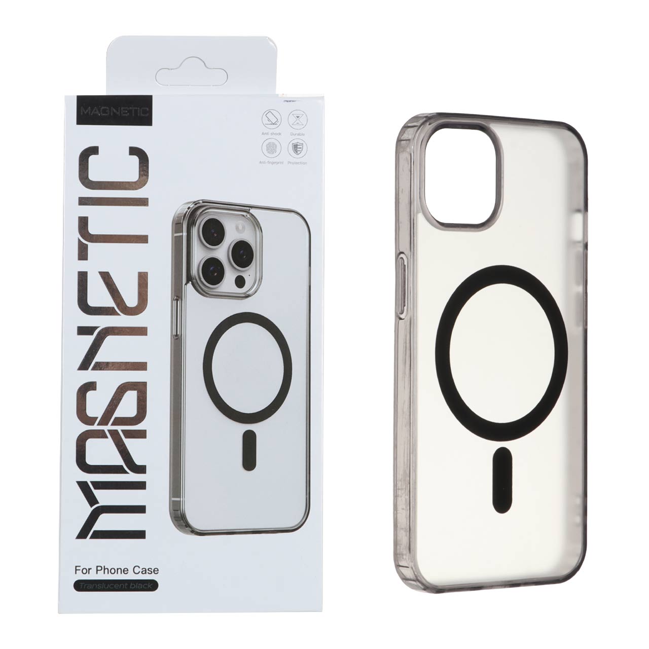 قاب اورجینال Magnetic Magsafe دور ژله ای Apple iPhone 13 / iPhone 14 - مشکی (پک دار)