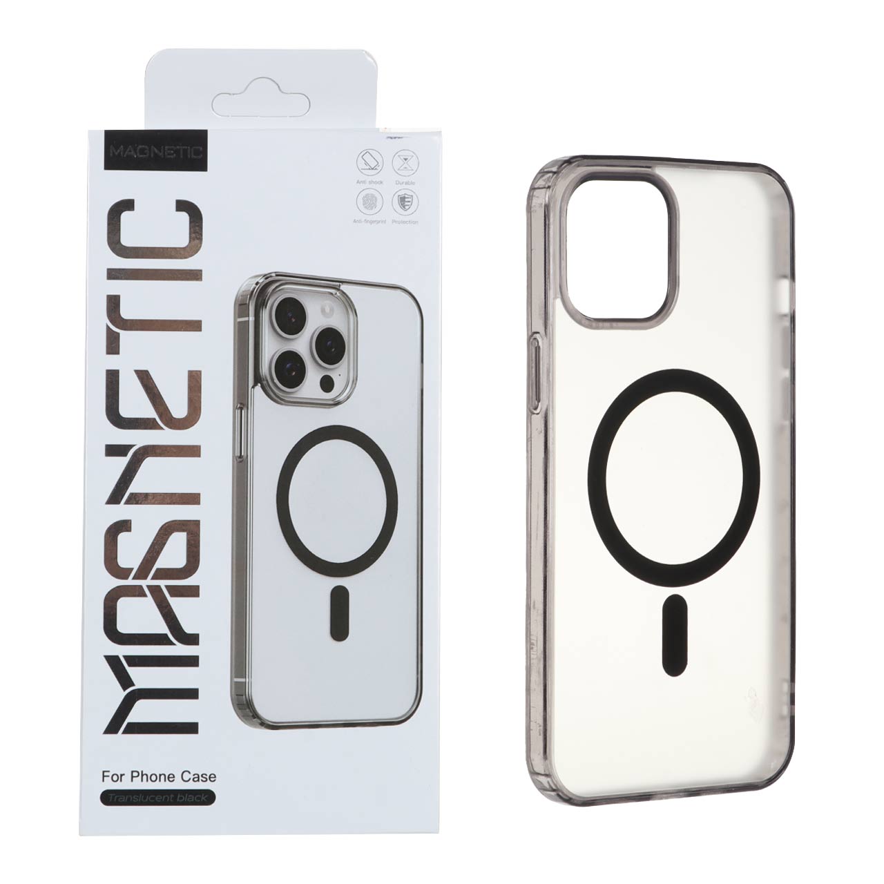 قاب اورجینال Magnetic Magsafe دور ژله ای Apple iPhone 12 Pro Max - مشکی (پک دار)