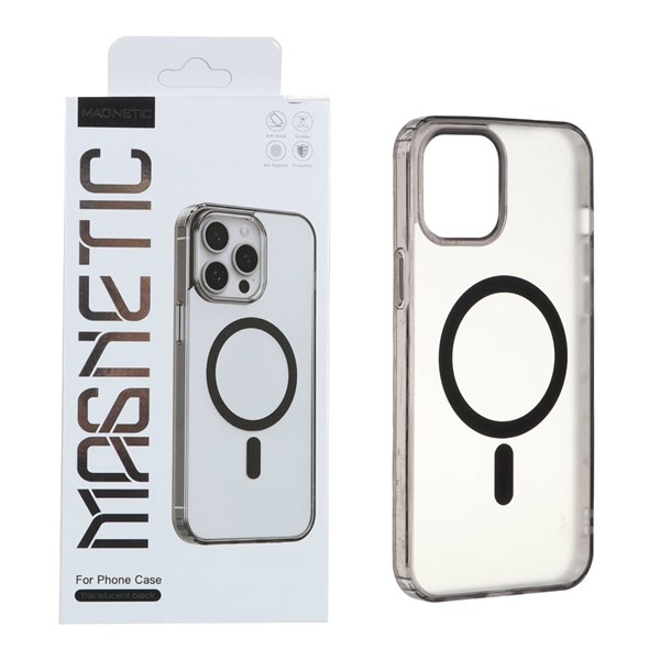 قاب اورجینال Magnetic Magsafe دور ژله ای Apple iPhone 12 Pro Max - مشکی (پک دار)