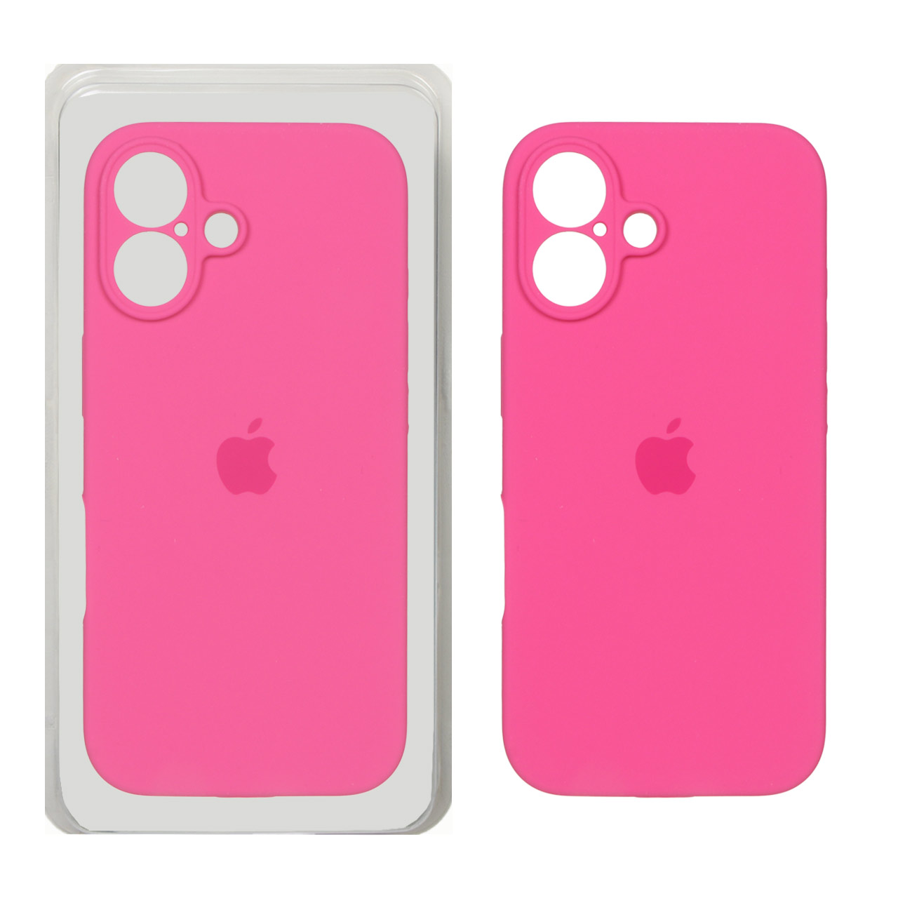 قاب سیلیکونی پاک کنی محافظ لنزدار اورجینال Apple iPhone 16 - سرخابی (پک اصلی)