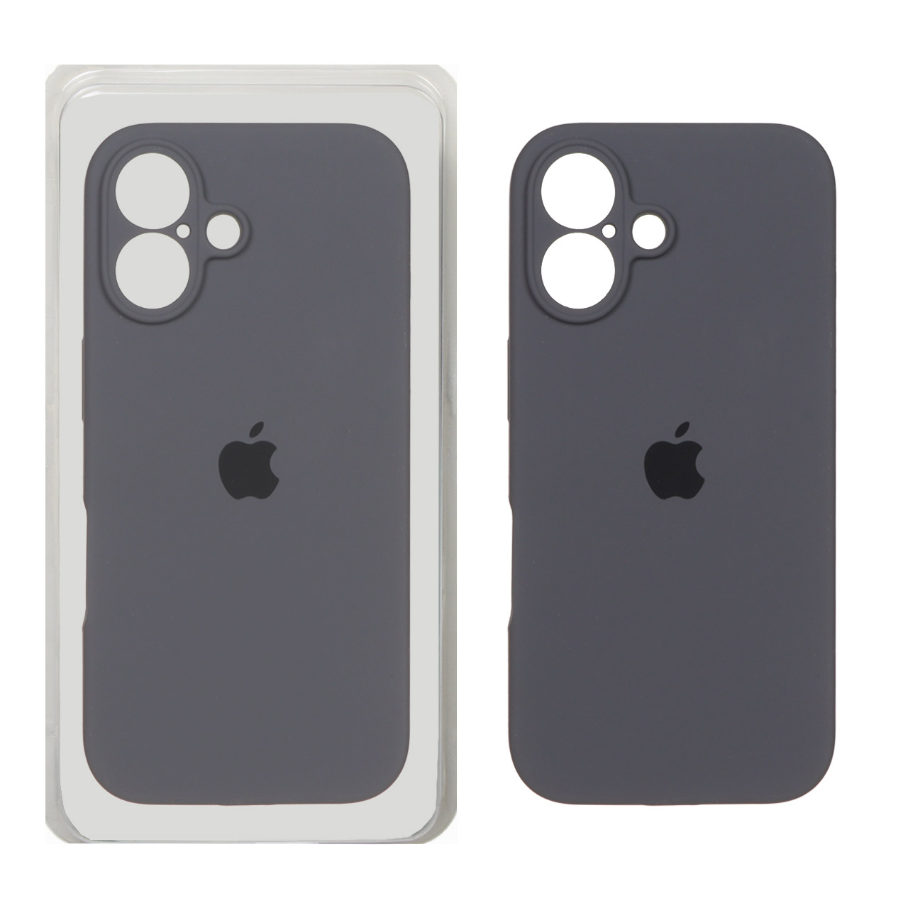 قاب سیلیکونی پاک کنی محافظ لنزدار اورجینال Apple iPhone 16 - خاکستری (پک اصلی)