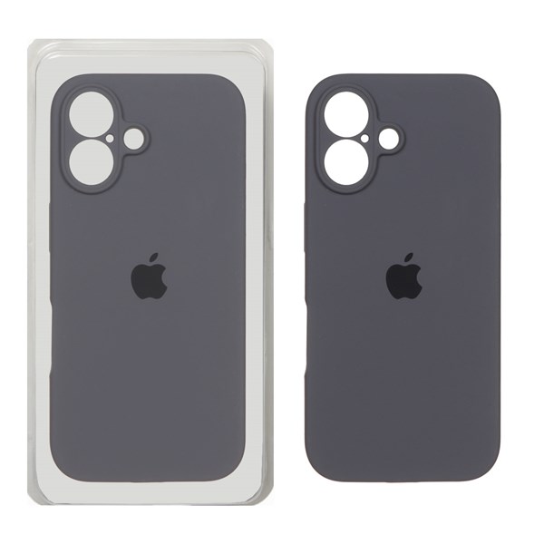قاب سیلیکونی پاک کنی محافظ لنزدار اورجینال Apple iPhone 16 - خاکستری (پک اصلی)
