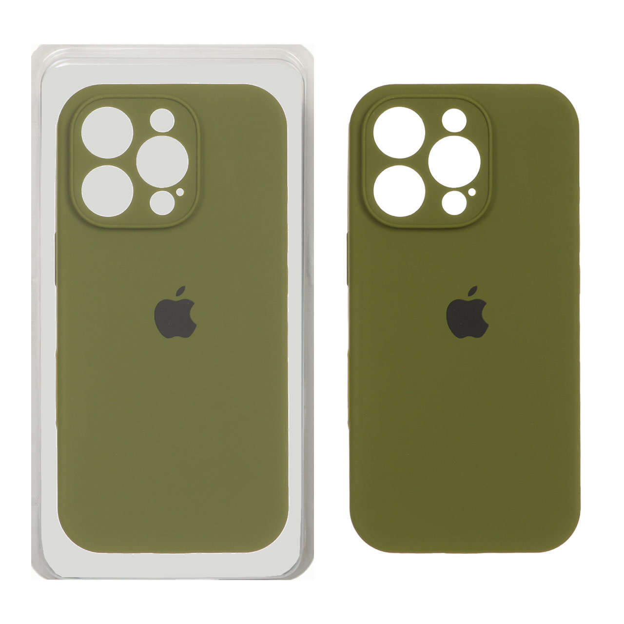 قاب سیلیکونی پاک کنی محافظ لنزدار اورجینال Apple iPhone 16 Pro - سبز زیتونی (پک اصلی)